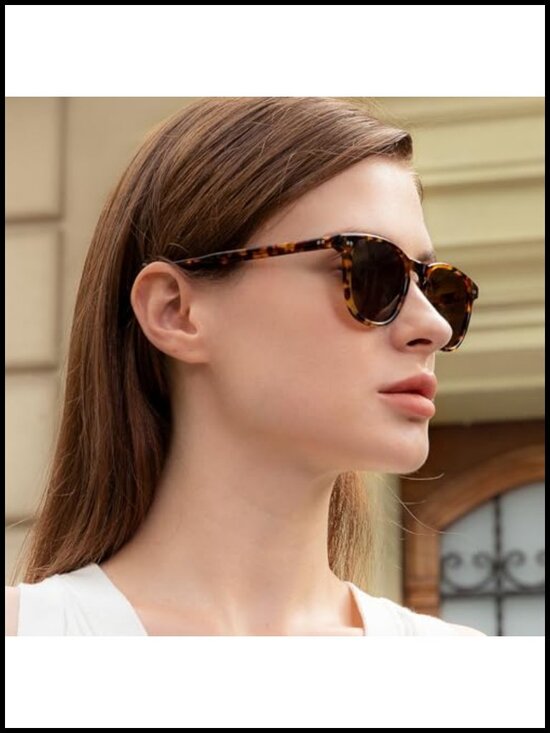 Retro Square Polarized Sunglasses for Women UV Protection Acetate Frame main image 4